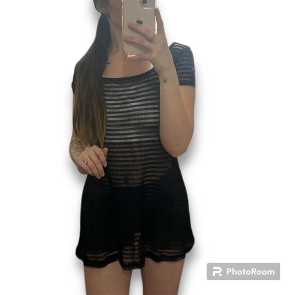 Black Mesh Swim Suit Cover Up - Picture 1 of 6